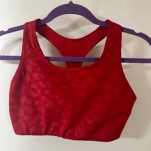 Nike Leopard Print Sports Bra, Red
